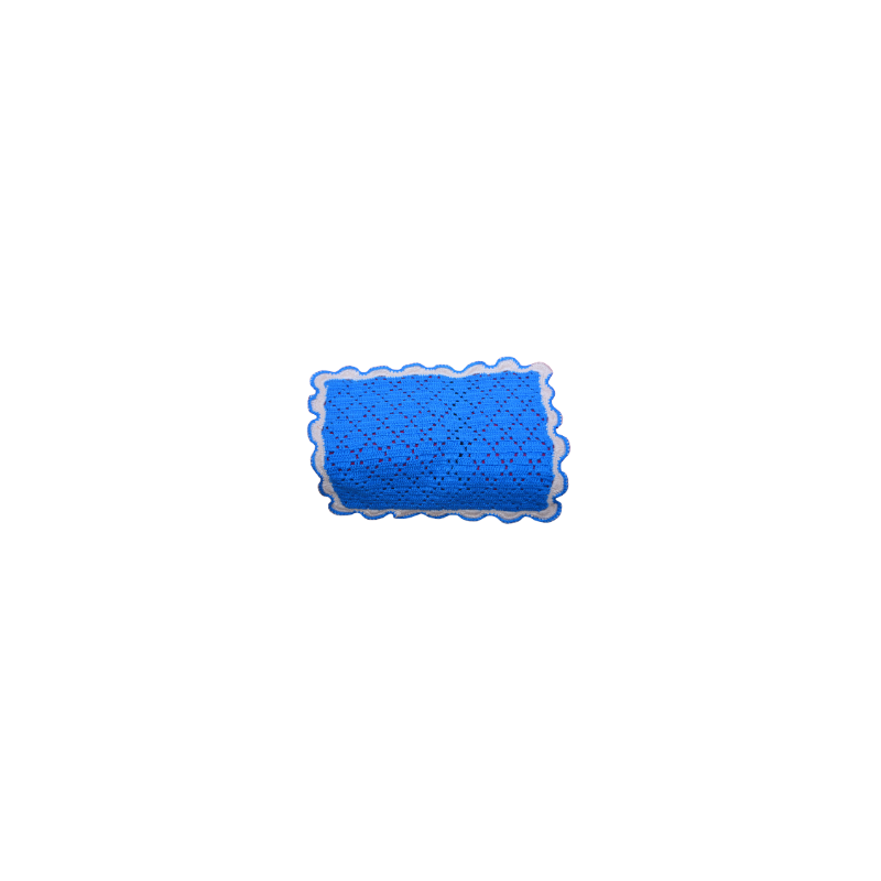 nappe minimaliste au crochet bleu/blanc