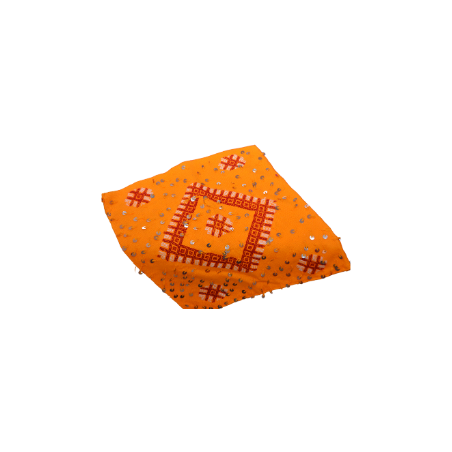 Coussin berbère vintage marocain en laine/orange-rouge