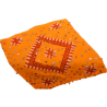 Coussin berbère vintage marocain en laine/orange-rouge