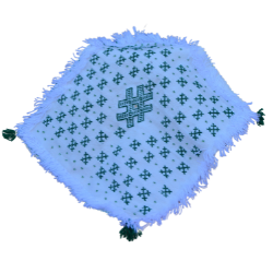 Copie de Coussin berbère vintage marocain en laine/blanc-vert