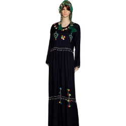 gandoura marocaine brodeé en noir