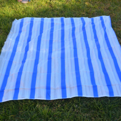 tissu marocain tissée en soi bleu/blanc
