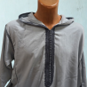 Djellaba Homme Grise Broderie Noire