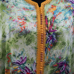 Caftan Femme à Motifs Floraux