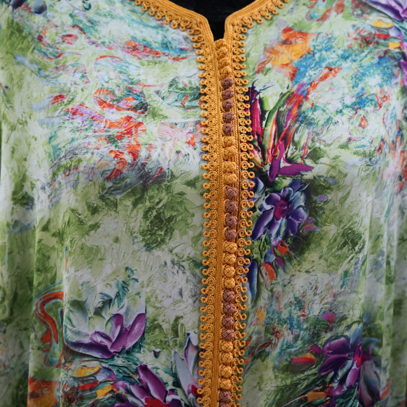 Caftan Femme à Motifs Floraux