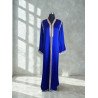 Caftan Bleu Royal à Broderies Dorées – Raffinement Intemporel