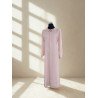 Jellaba Rose Poudré en Crêpe de Soie – Élégance Naturelle et Légèreté