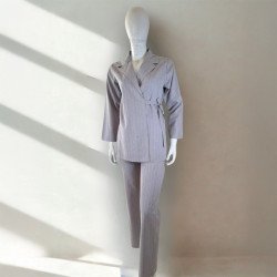 Ensemble deux pièces gris effet lin