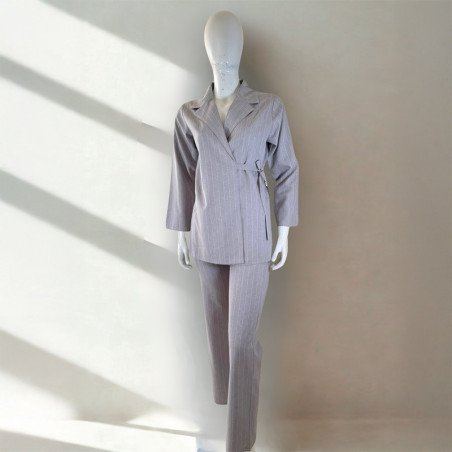 Ensemble deux pièces gris effet lin