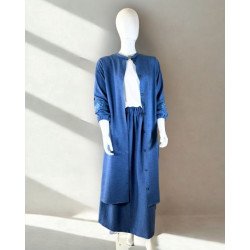Ensemble deux pièces bleu denim – Élégance décontractée et confort au quotidien