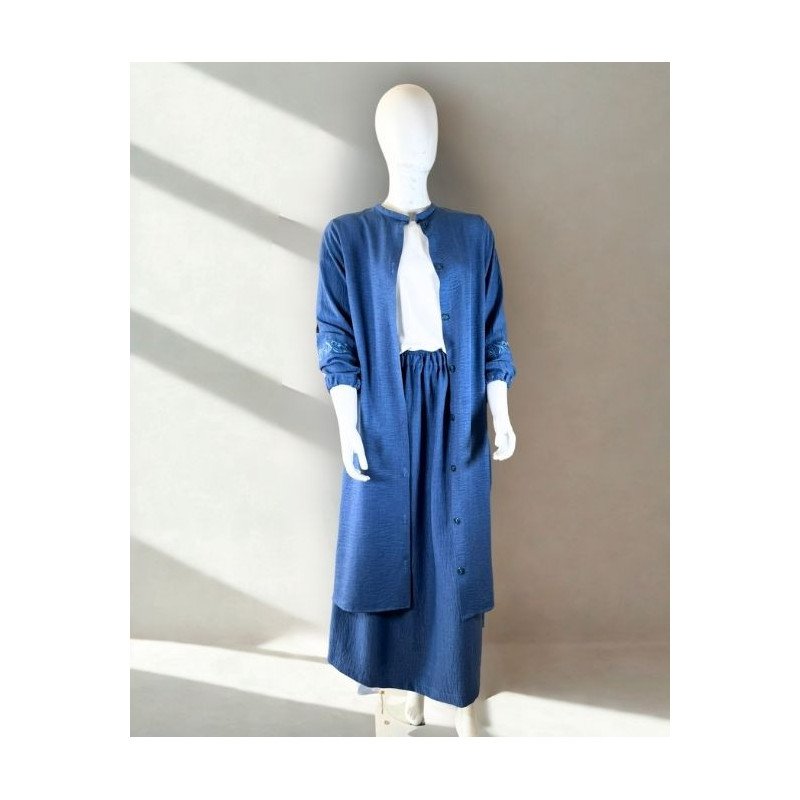 Ensemble deux pièces bleu denim – Élégance décontractée et confort au quotidien