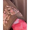 Djellaba marron deux pièces à broderies fines