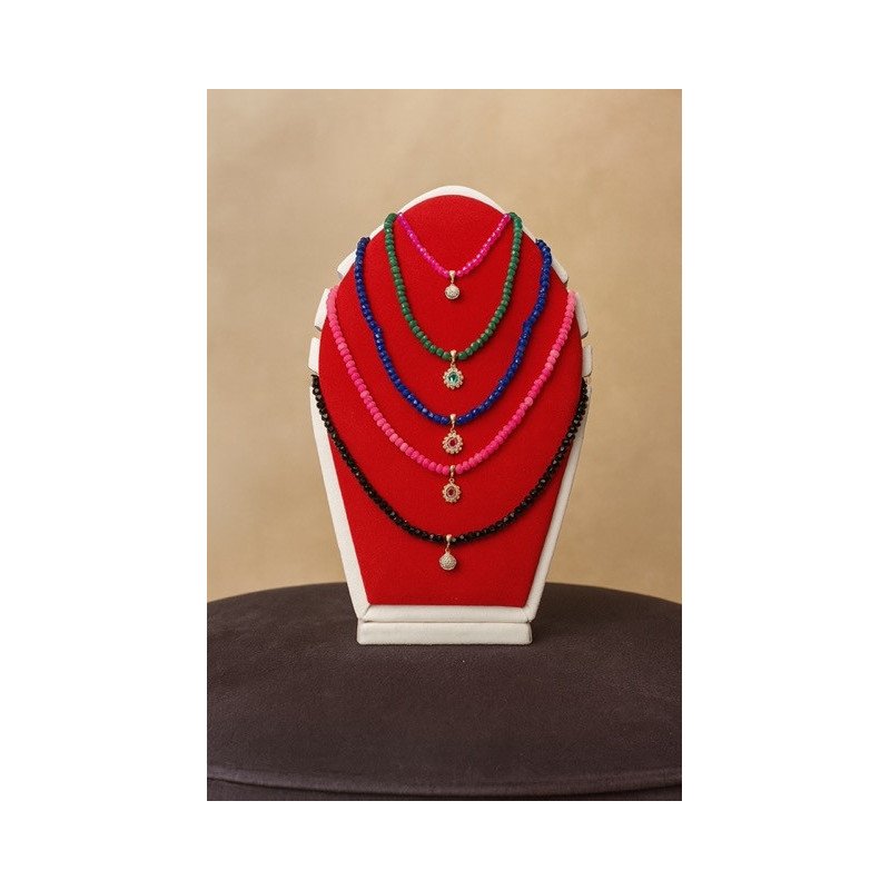 Ensemble de colliers en perles colorées – Argent plaqué or