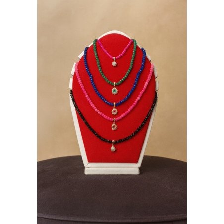 Ensemble de colliers en perles colorées – Argent plaqué or