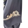 Jellaba Prestige Noire avec Broderies Ivoire