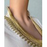 Jellaba Blanche en Satin Brodé Élégance Pure et Finitions Dorées