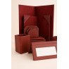 Set de bureau en cuir bordeaux