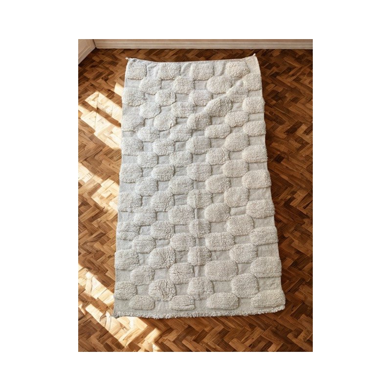 Tapis berbère écru en laine