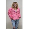 Veste artisanale berbère moderne – Rose fluo et broderies traditionnelles