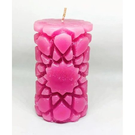 Bougie Pilier à Motifs Géométriques