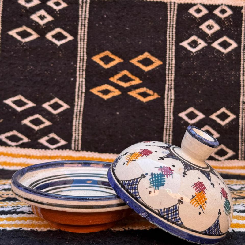 Tajine Traditionnel en Céramique Peinte à la Main